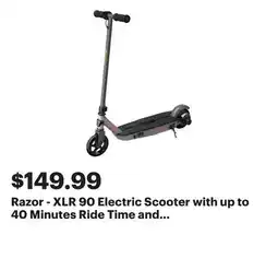 Best Buy Razor - XLR 90 Electric Scooter with up to 40 Minutes Ride Time and 10 mph Max Speed - Black offer