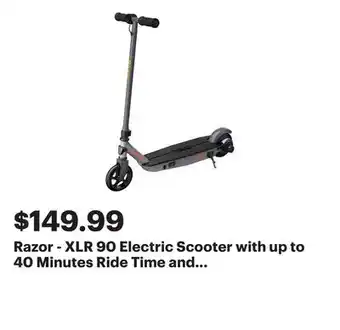 Best Buy Razor - XLR 90 Electric Scooter with up to 40 Minutes Ride Time and 10 mph Max Speed - Black offer