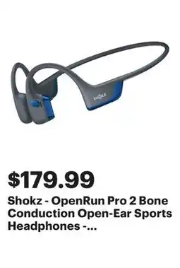 Best Buy Shokz - OpenRun Pro 2 Bone Conduction Open-Ear Sports Headphones - Steel Blue offer