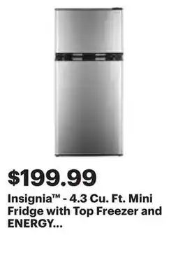 Best Buy Insignia - 4.3 Cu. Ft. Mini Fridge with Top Freezer and ENERGY STAR Certification - Stainless steel offer