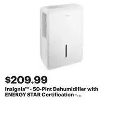 Best Buy Insignia - 50-Pint Dehumidifier with ENERGY STAR Certification - White offer