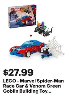 Best Buy LEGO - Marvel Spider-Man Race Car & Venom Green Goblin Building Toy 76279 offer