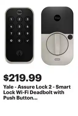 Best Buy Yale - Assure Lock 2 - Smart Lock Wi-Fi Deadbolt with Push Button Keypad | Key Access - Satin Nickel offer