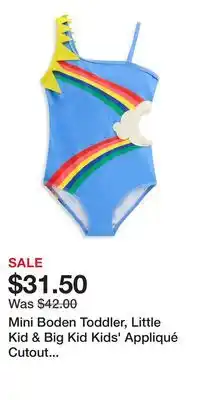 Nordstrom Mini Boden Toddler, Little Kid & Big Kid Kids' Appliqué Cutout One-Piece Swimsuit offer