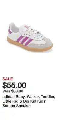 Nordstrom adidas Baby, Walker, Toddler, Little Kid & Big Kid Kids' Samba Sneaker offer