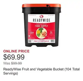 Costco ReadyWise Fruit and Vegetable Bucket (104 Total Servings) offer