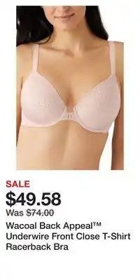 Nordstrom Wacoal Back Appeal Underwire Front Close T-Shirt Racerback Bra offer