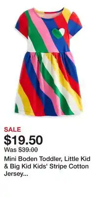 Nordstrom Mini Boden Toddler, Little Kid & Big Kid Kids' Stripe Cotton Jersey Dress offer