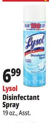 Ocean State Job Lot Lysol Crisp Linen Disinfectant Spray 19 oz offer