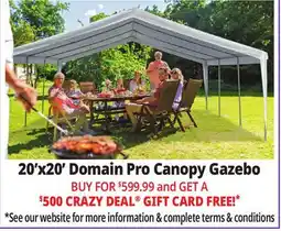 Ocean State Job Lot 20'x20' Domain Pro Canopy Gazebo offer