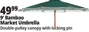 Ocean State Job Lot 9' Bamboo Market Umbrella Striped offer
