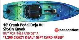 Ocean State Job Lot Perception Crank 10.0 Recreational Pedal Kayak Deja Vu offer