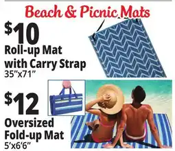 Ocean State Job Lot Roll-Up Beach Mat with Strap 35x71 offer
