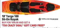 Ocean State Job Lot Wilderness Systems Targa 100 Sit-On-Top Recreational Kayak Mango offer