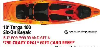 Ocean State Job Lot Wilderness Systems Targa 100 Sit-On-Top Recreational Kayak Mango offer
