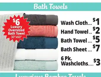 Ocean State Job Lot Bath towels offer