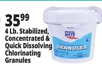 Ocean State Job Lot Pool Mate Stabilized Concentrated Chlorinating Granules. 4 lbs offer