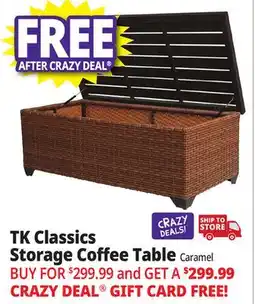 Ocean State Job Lot TK Classics Storage Coffee Table Caramel offer