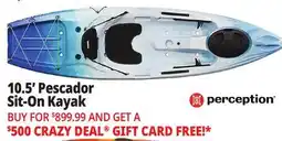 Ocean State Job Lot Perception 10.5' Pescador Sit-On Kayak offer