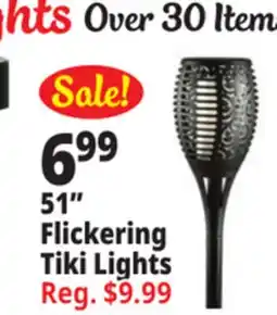Ocean State Job Lot Outdoor Living Accents Solar 51 LED Tiki Light with Flickering Flame offer