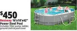 Ocean State Job Lot Bestway 16' Above Ground Power Steel Oval Pool Set offer