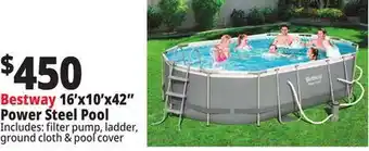 Ocean State Job Lot Bestway 16' Above Ground Power Steel Oval Pool Set offer