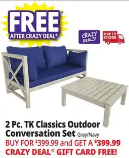 Ocean State Job Lot TK Classics 2 Piece Outdoor Conversation Set Gray/Navy offer