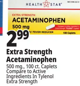 Ocean State Job Lot Health Star 500 mg Acetaminophen Pain Reliever 100 Caplets offer