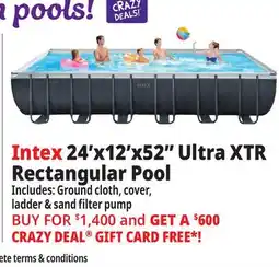 Ocean State Job Lot Intex 24' x 12' x 52 Ultra XTR Frame Rectangular Pool Set with Sand Filter Pump offer