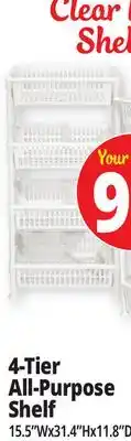 Ocean State Job Lot 4-Tier All-Purpose Shelf offer