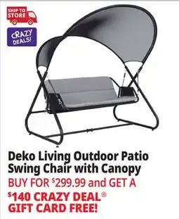Ocean State Job Lot Deko Living Patio Swing Chair with Canopy Black/Gray offer