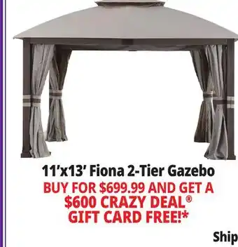 Ocean State Job Lot Sunjoy Fiona 2-Tier Gazebo 11' x 13' Light Gray offer