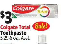 Ocean State Job Lot Colgate Total Clean Mint Toothpaste 6 oz offer