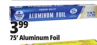 Ocean State Job Lot Baker's Choice Premium Quality Aluminum Foil 75 sq ft offer