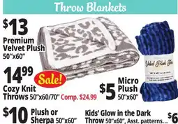 Ocean State Job Lot Throw blankets offer