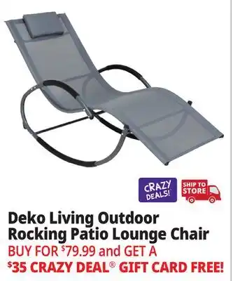 Ocean State Job Lot Deko Living Rocking Patio Lounge Chair Gray offer