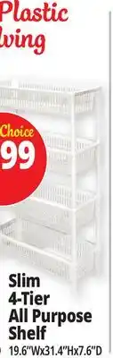 Ocean State Job Lot Nest Accents All Purpose 4-Tier Plastic Shelving 31.4 offer