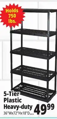 Ocean State Job Lot Maxit 5-Tier Heavy-Duty Plastic Shelving Unit offer