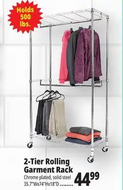 Ocean State Job Lot 2-Tier Rolling Garment Rack offer