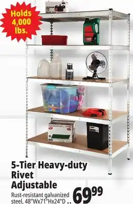 Ocean State Job Lot Method Storage Systems 5-Tier Heavy-Duty Rivet Shelving Unit 48 x 71 offer