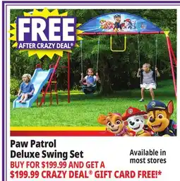 Ocean State Job Lot Swurfer Paw Patrol Deluxe Swing Set offer