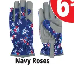 Ocean State Job Lot Garden Grove Women's Cushioned Palm Synthetic Leather Blue Bird Floral Garden Glove offer