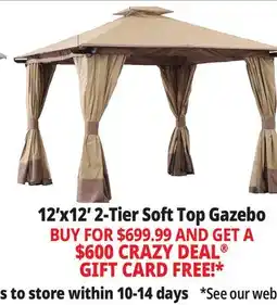 Ocean State Job Lot Sunjoy Aluminum Frame 2-Tier Steel Soft Top Gazebo 12' x 12' Beige/Brown offer