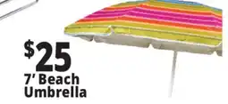 Ocean State Job Lot 7' Fiberglass Tilting Beach Umbrella offer