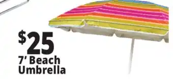 Ocean State Job Lot 7' Fiberglass Tilting Beach Umbrella offer