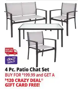 Ocean State Job Lot 4-Piece Patio Chat Set Gray offer