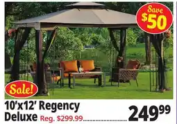 Ocean State Job Lot Regency II 10' x 12' Gazebo with Netting Brown offer