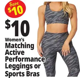 Ocean State Job Lot Women's Matching Active Performance Leggings or Sports Bras offer