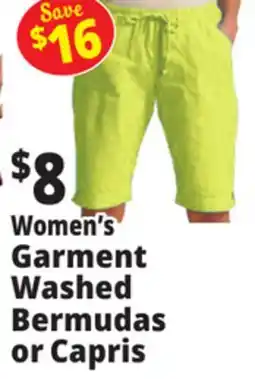 Ocean State Job Lot Women's Garment Washed Bermudas or Capris offer