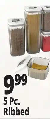 Ocean State Job Lot 5 Pc. Ribbed Food Containers offer